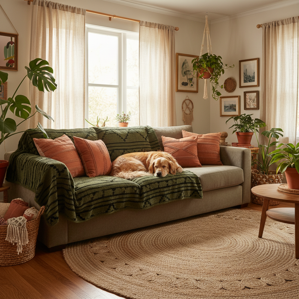 Boho Geometric Couch Covers in Your Living Room: A Room-by-Room Guide to Protecting Your Sofa in Style