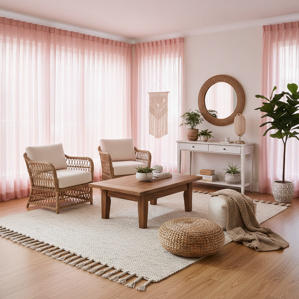 Matching Light Pink Sheer Curtain Panels to Your Living Room: A Practical Style and Function Guide for Bright Spaces, Cozy Nooks, and Modern Boho Rooms