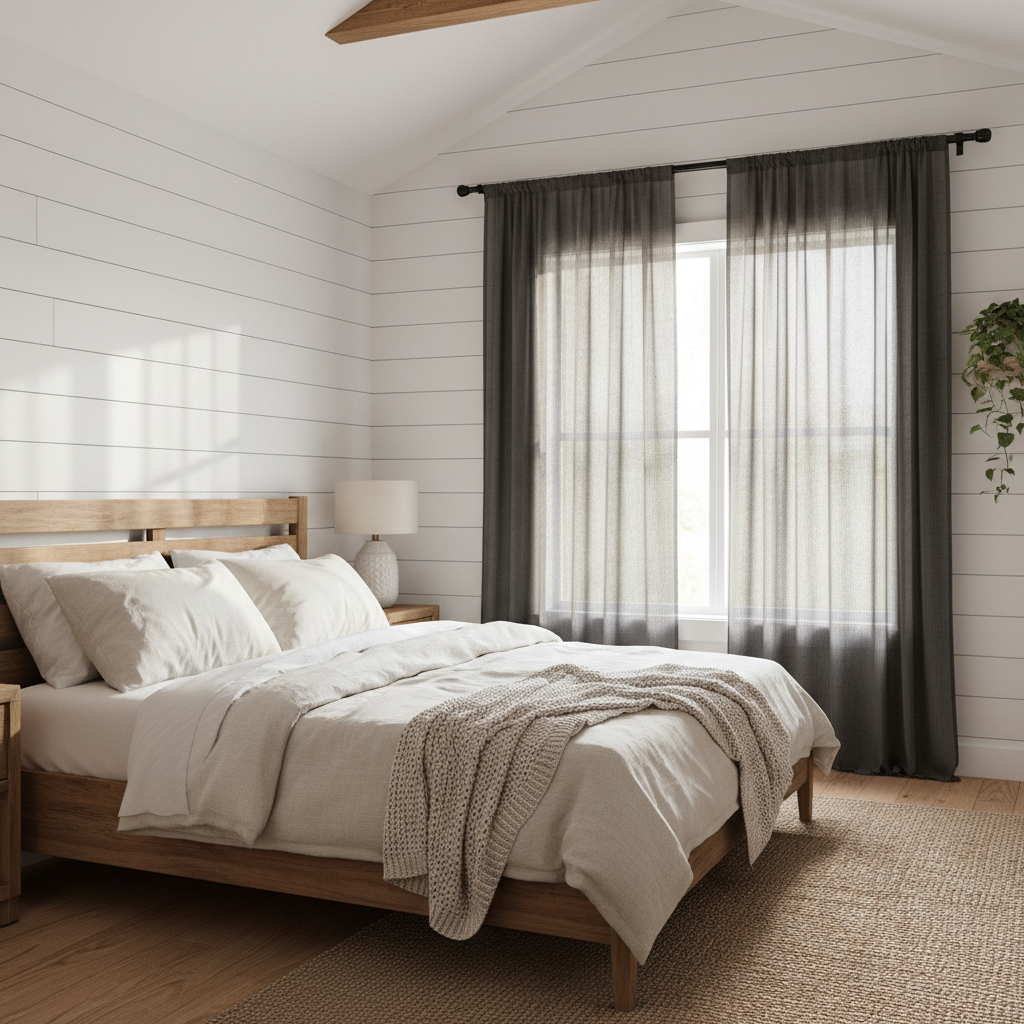 After Your Bedroom Refresh: Judge Black Sheer Curtains by Mood, Not Opacity