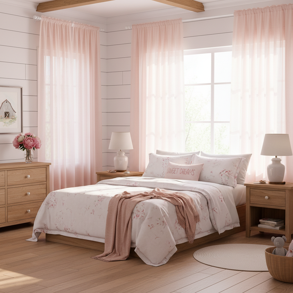 Decorating a Girl's Bedroom Without Making It Look Babyish or Blah? Telling Two Sheer Curtain Problems Apart by Color and Length