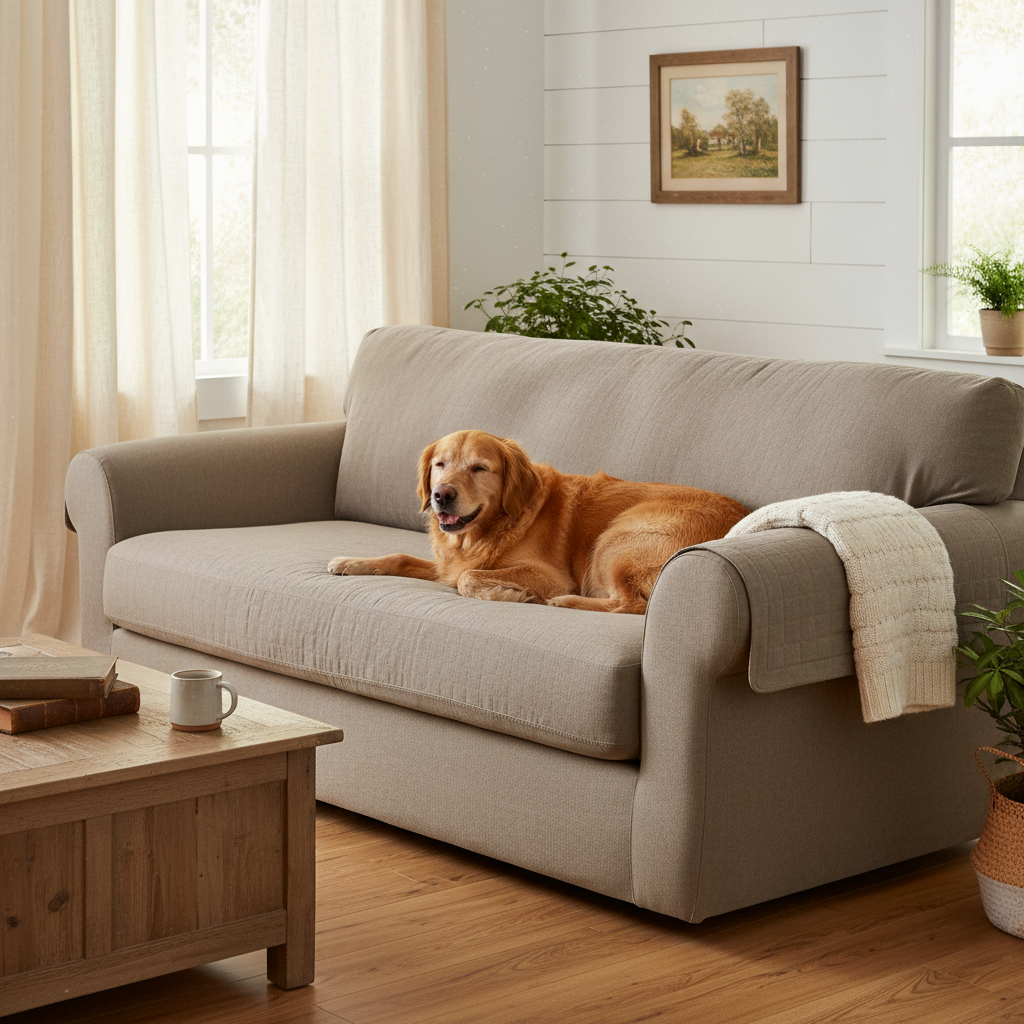 Small Stain on Your Sofa Now, Full Reupholstery Bill Later — Prevented by a Waterproof Dog Bed Cover Reversible Sofa Protection Habit