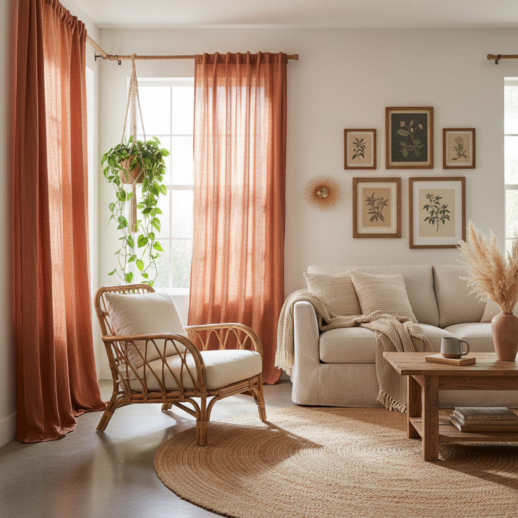 Terracotta Boho Linen Curtains: How to Pull Off the Rustic Farmhouse Look Without It Feeling Dated
