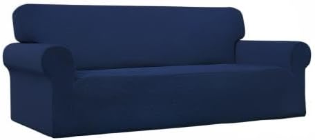 Easy-Going Stretch Oversized Sofa Slipcover 1-Piece Sofa Cover Furniture Protector Couch Soft with Elastic Bottom for Kids, Polyester Spandex Jacquard Fabric Small Checks Navy
