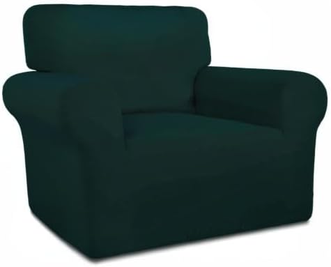 PureFit Super Stretch Chair Sofa Slipcover – Spandex Non Slip Soft Couch Sofa Cover, Washable Furniture Protector with Non Skid Foam and Elastic Bottom for Kids, Pets （Chair, Deep Teal）