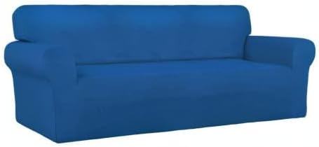 PureFit Super Stretch Sofa Slipcover – Spandex Non Slip Soft Couch Sofa Cover, Washable Furniture Protector with Non Skid Foam and Elastic Bottom for Kids, Pets （Sofa, Classic Blue）
