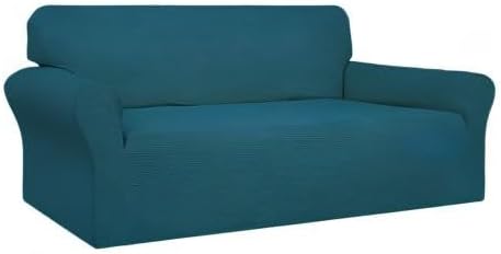 Easy-Going 100% Waterproof Couch Cover, Dual Waterproof Sofa Cover, Stretch Jacquard Sofa Slipcover, Leakproof Furniture Protector for Kids, Pets, Dog and Cat(Oversized Sofa, Peacock Blue)