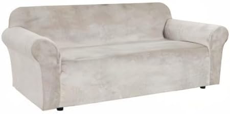 H.VERSAILTEX Stretch Velvet Sofa Covers Large Couch Covers Sofa Slipcovers Furniture Protector Soft with Non Slip Elastic Bottom, Feature Thick Comfy Rich Velour (Extra Wide Sofa 98"-105", Oatmeal)