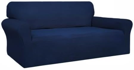 Easy-Going 100% Waterproof Couch Cover, Dual Waterproof Sofa Cover, Stretch Jacquard Sofa Slipcover, Leakproof Furniture Protector for Kids, Pets, Dog and Cat(Oversized Sofa, Navy)