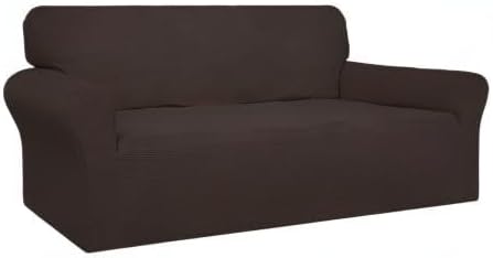 Easy-Going 100% Waterproof Couch Cover, Dual Waterproof Sofa Cover, Stretch Jacquard Sofa Slipcover, Leakproof Furniture Protector for Kids, Pets, Dog and Cat(Oversized Sofa, Chocolate)
