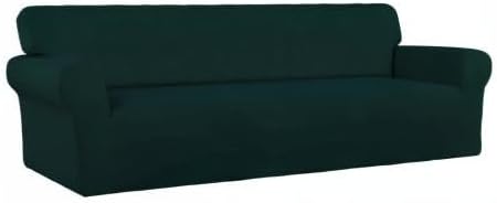 PureFit Super Stretch 4 Seater Sofa Slipcover – Spandex Non Slip Soft Couch Sofa Cover, Washable Furniture Protector with Non Skid Foam and Elastic Bottom for Kids, Pets （XX Large, Deep Teal）