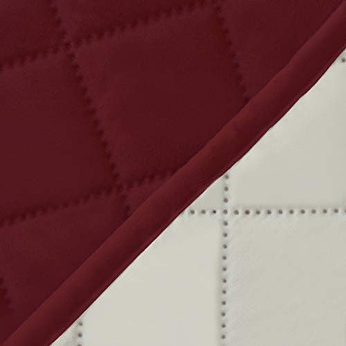Easy-Going 4 Seater Sofa Slipcover Reversible Sofa Cover Water Resistant Couch Cover with Foam Sticks Elastic Straps Furniture Protector for Pets Children Dog Cat (XX-Large, Christmas Red/Ivory)