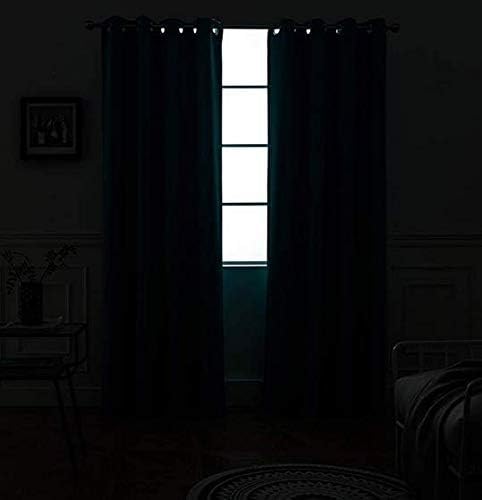 Yakamok Blackout Curtains Room Darkening Thermal Insulated Grommet top Window Curtains for Living Room, 52 x 54 inch, Navy Blue, 2 Panels