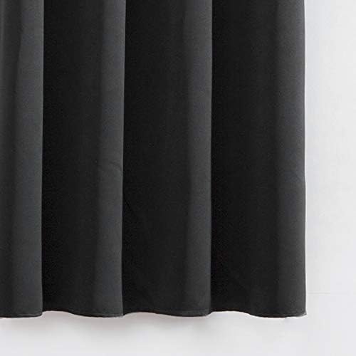 LEMOMO Black Blackout Curtains 52 x 63 Inch Length/Set of 2 Curtain Panels/Thermal Insulated Room Darkening Curtains for Bedroom and Living Room