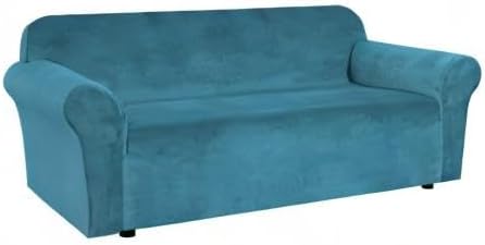 H.VERSAILTEX Stretch Velvet Sofa Covers Large Couch Covers Sofa Slipcovers Furniture Protector Soft with Non Slip Elastic Bottom, Feature Thick Comfy Rich Velour (XL Sofa, 98"-105", Peacock Blue)
