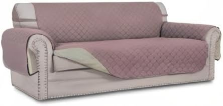 Easy-Going Reversible Couch Cover for 3 Cushion Couch Sofa Cover for Dogs Water Resistant Furniture Protector Cover with Foam Sticks Elastic Straps for Pet Cat (Sofa, Pink/Beige)