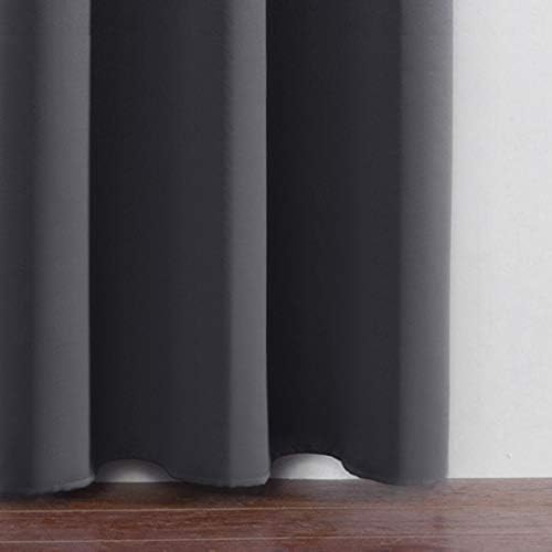 LEMOMO Grey Blackout Curtains/52 x 45 Inch/Set of 2 Panels Room Darkening Short Curtains