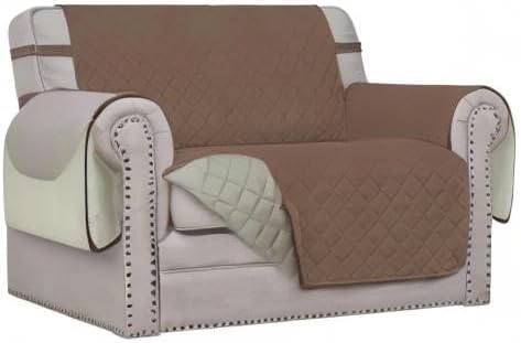 Easy-Going Oversized Chair Sofa Slipcover Reversible Sofa Cover Water Resistant Couch Cover Furniture Protector Cover with Elastic Straps for Pets Dog (Oversized Chair, Brown/Beige)