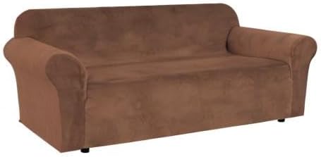 H.VERSAILTEX 1 Peice Stretch Velvet Sofa Covers for 3 Cushion Couch Covers Sofa Slipcovers Furniture Protector Soft, Crafted from Thick Comfy Rich Velour (Sofa 72"-90", Caramel)