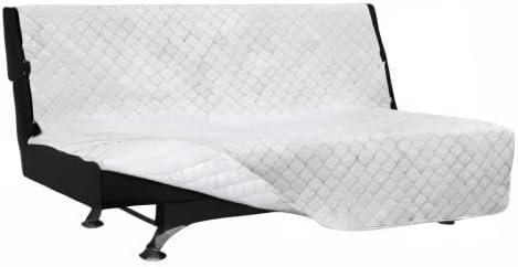 Easy-Going Futon Sofa Slipcover Reversible Sofa Cover Armless Cover Furniture Protector Couch Cover Water Resistant Pets, Kids, Children, Dog, Cat White/White