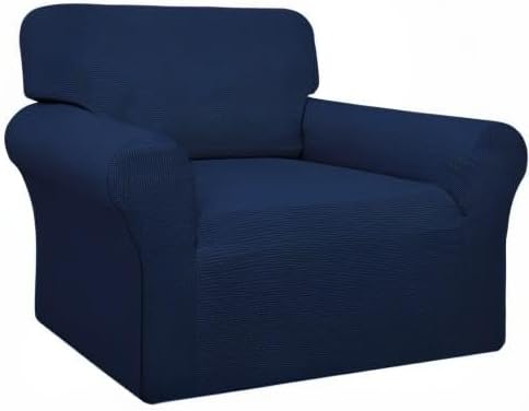 Easy-Going 100% Waterproof Chair Couch Cover, Dual Waterproof Sofa Cover, Stretch Jacquard Sofa Slipcover, Leakproof Furniture Protector for Kids, Pets, Dog and Cat (Chair, Navy)