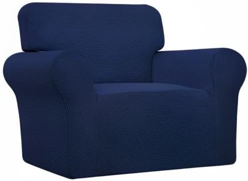 Easy-Going Stretch Oversized Chair Sofa Slipcover 1-Piece Couch Sofa Cover Furniture Protector Soft with Elastic Bottom for Kids Spandex Jacquard Fabric Small Checks Navy