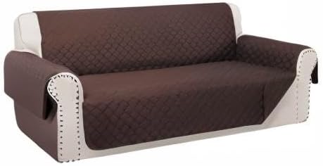Reversible Sofa Covers Couch Cover Furniture Protector for Dogs Elastic Straps Water Resistant(Sofa,Chocolate/Chocolate)