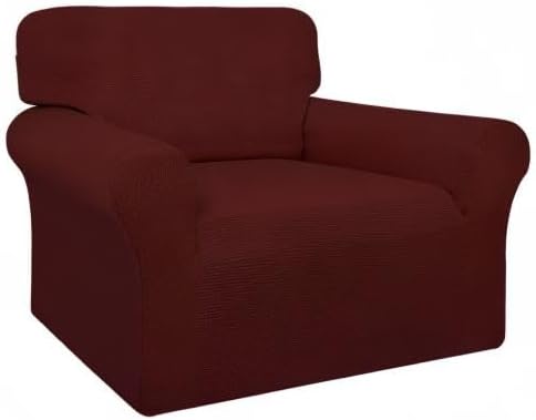 Easy-Going 100% Waterproof Chair Couch Cover, Dual Waterproof Sofa Cover, Stretch Jacquard Sofa Slipcover, Leakproof Furniture Protector for Kids, Pets, Dog and Cat (Chair, Wine)