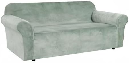 H.VERSAILTEX 1 Peice Stretch Velvet Sofa Covers for 3 Cushion Couch Covers Sofa Slipcovers Furniture Protector Soft, Crafted from Thick Comfy Rich Velour (Sofa 72"-90", Sea Grass)