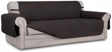 Easy-Going Reversible Couch Cover for 3 Cushion Couch Sofa Cover for Dogs Water Resistant Furniture Protector Cover with Foam Sticks Elastic Straps for Pet Cat (Sofa, Chocolate/Chocolate)