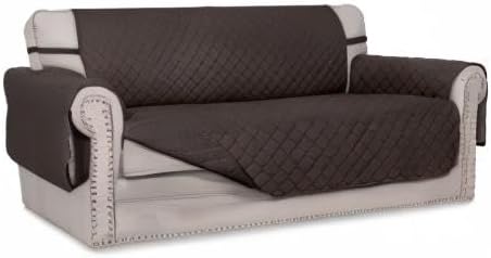 Easy-Going Sofa Slipcover Reversible Loveseat Sofa Cover Couch Cover for 2 Cushion Couch Furniture Protector with Elastic Straps for Pets Kids Dog Cat (Oversized Loveseat, Chocolate/Chocolate)