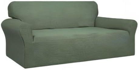 Easy-Going 100% Waterproof Couch Cover, Dual Waterproof Sofa Cover, Stretch Jacquard Sofa Slipcover, Leakproof Furniture Protector for Kids, Pets, Dog and Cat (Oversized Sofa, Grayish Green)