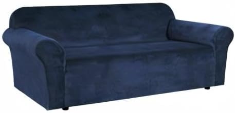 H.VERSAILTEX Stretch Velvet Sofa Covers Large Couch Covers Sofa Slipcovers Furniture Protector Soft with Non Slip Elastic Bottom, Feature Thick Comfy Rich Velour (Extra Wide Sofa 98"-105", Navy)