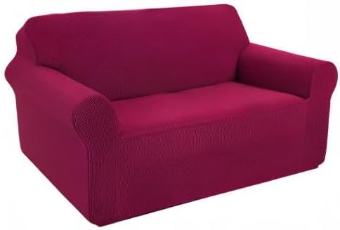 U-NICE HOME Loveseat Cover Stretch Couch Cover Sofa Cover Sofa Slipcover Furniture Protector for 2 Cushion Couch Sofa Pet Friendly(Loveseat, Burgundy)