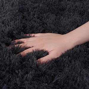 Runner Rugs for Bedroom, 2x6 Fluffy Throw Area Rug Non Slip for Bedside Dorm Hallways, Long Soft Shag Carpet for Nursery Living Room, Charcoal Gray