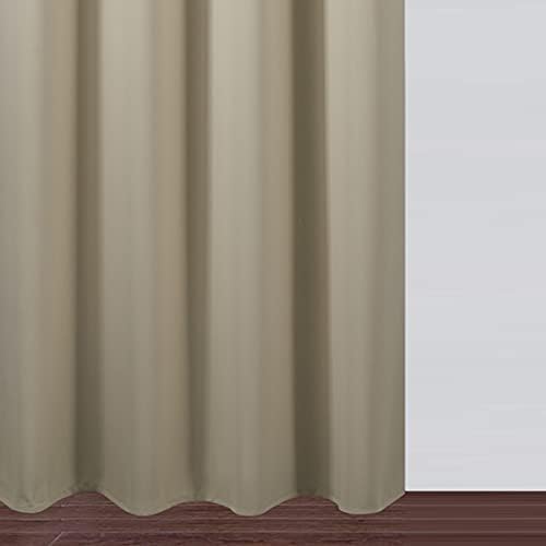 LEMOMO Blackout Curtains 52 x 45 inch/Beige Curtains Set of 2 Panels/Thermal Insulated Room Darkening Bedroom Curtains