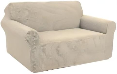 U-NICE HOME Loveseat Cover Stretch Couch Cover Sofa Cover Sofa Slipcover Furniture Protector for 2 Cushion Couch Sofa Pet Friendly(Loveseat, Beige)