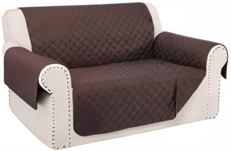 Reversible Loveseat Sofa Covers Couch Cover Furniture Protector(Loveseat Small,Chocolate/Chocolate)