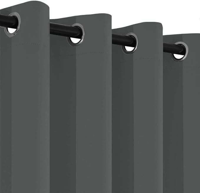 Yakamok Window Draperies Curtains Panels - Light Blocking Curtains, Grommet Top Small Drapes for Short Window/Basement(Dark Grey, 52Wx36L, 2 Panels)