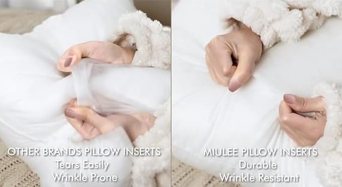 MIULEE Pillow Insert 14x22 Inch, Decorative Rectangle Throw Pillow Inserts, Premium Fluffy Pillow Forms Sham Stuffer for Sofa Couch Living Room