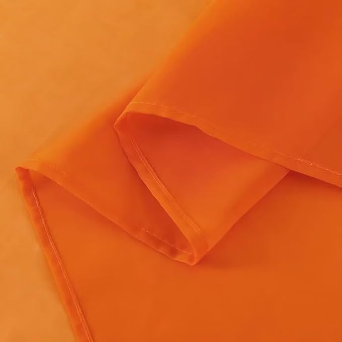 SpaceDresser Basic Rod Pocket Sheer Voile Window Curtain Panels White 1 Pair 2 Panels 38 Width 63 Inch Long for Kitchen Bedroom Children Living Room Yard(Orange,38 W x 63 L)