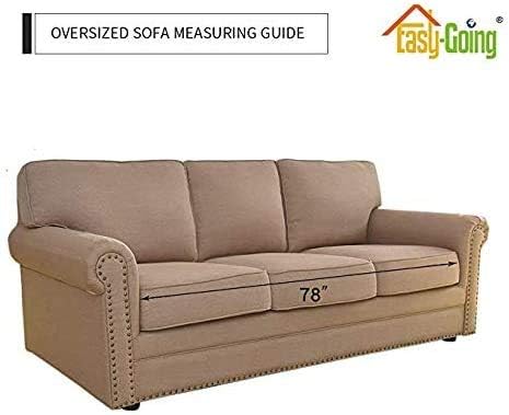 Easy-Going Reversible Oversized Couch Cover for 3 Cushion Couch Sofa Cover for Dogs Water Resistant Furniture Protector Cover with Foam Sticks for Pet Cat (Oversized Sofa, Black/Black)