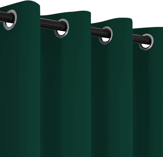 Yakamok Soild Small Window Curtains, Thermal Insulated Privacy Curtains and Drapes Room Darkening Shades Decent Decor for Kitchen Camper Closet(2 Panels,Dark Green,52x36 Inch)