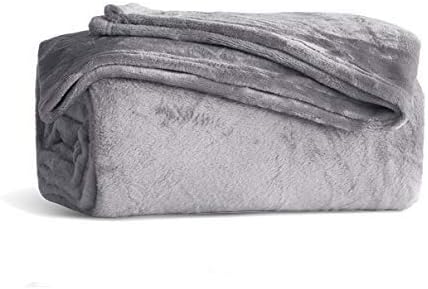 KMUSET Fleece Blanket Grey Queen Size Lightweight Cozy Plush Microfiber Solid Blanket Factory Shop