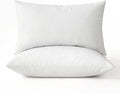 MIULEE Pillows Standard Size Set of 2 Down Feather Throw Pillows for Couch Sofa Bed, Decorative Fluffy Cotton Fabric Inserts,White 20x26