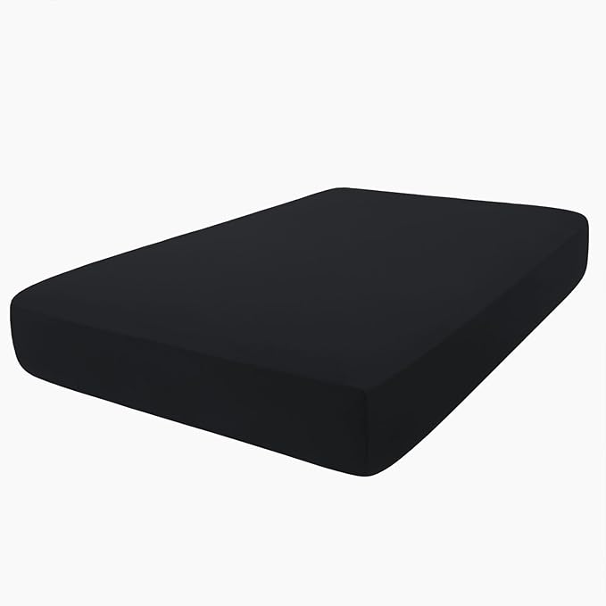 hyha Milk Silk Couch Cushion Covers, Soft Magic Sofa Covers Washable for 2 Cushion Couch, Stretch Sectional Outdoor Cushion Covers for Patio Furniture with Elastic Bottom(Medium, Black)
