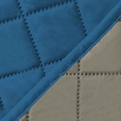 Easy-Going 4 Seater Sofa Slipcover Reversible Sofa Cover Water Resistant Couch Cover with Foam Sticks Elastic Straps Furniture Protector for Pets Children Dog Cat (XX-Large, PeacockBlue/Beige)