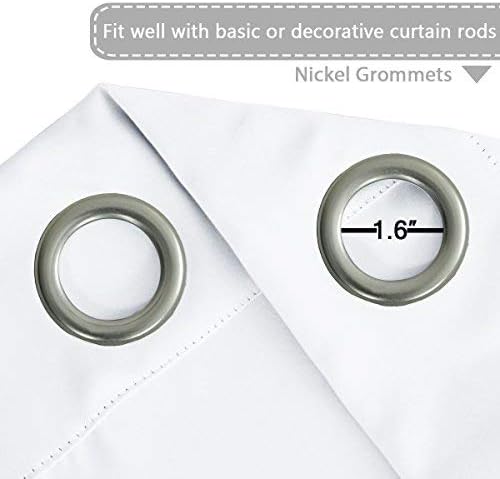 H.VERSAILTEX Patio White Curtains 100x84 Inches for Sliding Door Extral Wide Blackout Curtain Panels Thermal Insulated Room Divider - Grommet Top, 7' Tall by 8.5' Wide