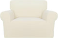PureFit Super Stretch Sofa Slipcover – Spandex Non Slip Soft Couch Sofa Cover, Washable Furniture Protector with Non Skid Foam and Elastic Bottom for Kids, Pets (Oversized, Ivory)