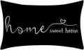 MFGNEH Farmhouse Pillow Covers, 12x20 Inch - Home Decorative Throw Pillow Case, Housewarming Gift, Black