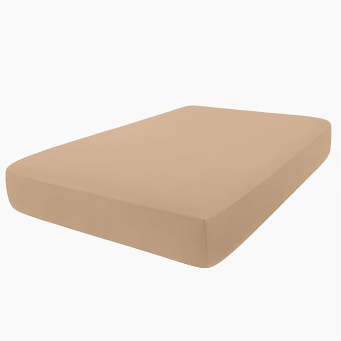 hyha Milk Silk Couch Cushion Covers, Soft Magic Sofa Covers Washable for 2 Cushion Couch, Stretch Sectional Outdoor Cushion Covers for Patio Furniture with Elastic Bottom(Medium, Camel)